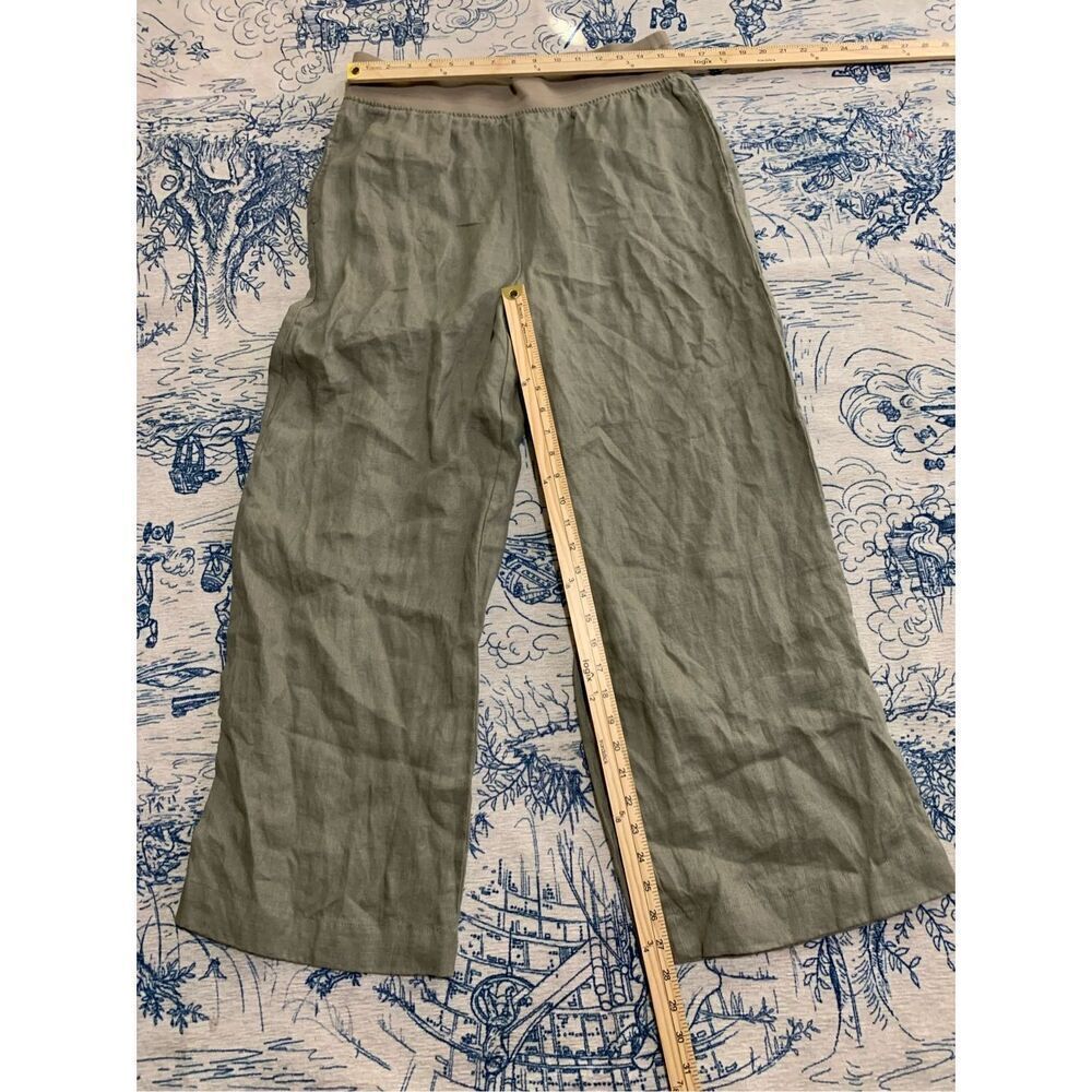 SOFT SURROUNDINGS Women's Wide Leg Pants pull on in khaki green- Size medium Ela - Picture 6 of 6